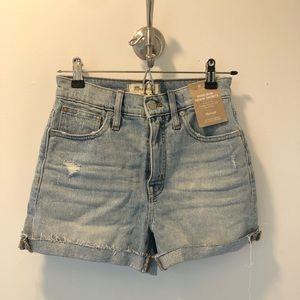 High rise denim shorts